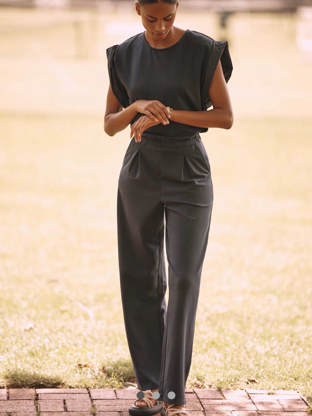Anthropologie Sundays Aven Jumpsuit Navy Sz Large